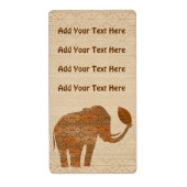 Elephant Tribal Art Design Labels (Voorkant)