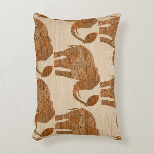 Elephant Tribal Kunstontwerp Accent Kussen (Voorkant(Verticaal))