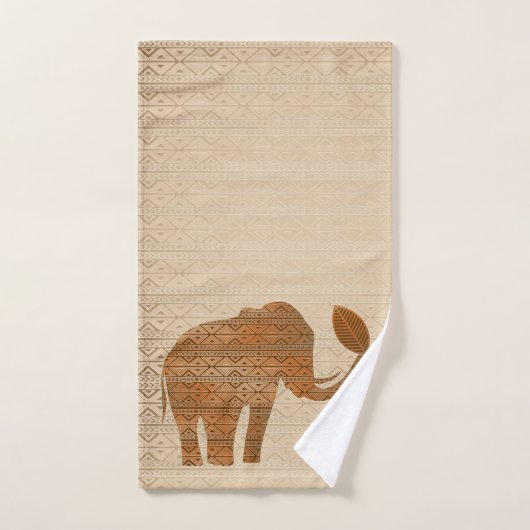 Elephant Tribal Kunstontwerp Bad Handdoek (Handdoek)