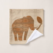 Elephant Tribal Kunstontwerp Bad Handdoek (Wasdoekje)