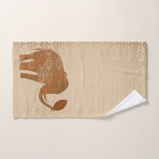 Elephant Tribal Kunstontwerp Bad Handdoek (Handdoek)