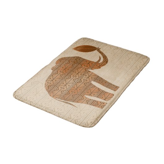 Elephant Tribal Kunstontwerp Badmat (Gekanteld)