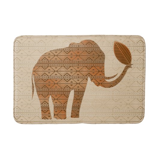 Elephant Tribal Kunstontwerp Badmat (Voorkant)