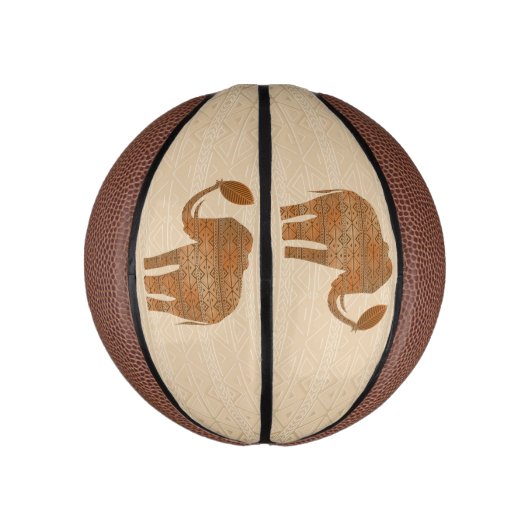 Elephant Tribal Kunstontwerp Basketbal (Verticaal)