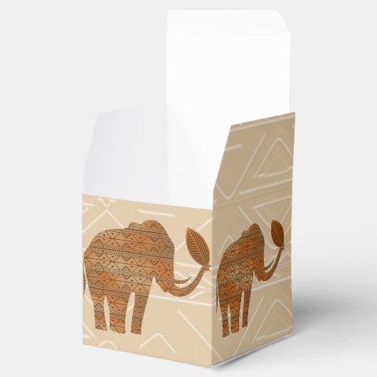 Elephant Tribal Kunstontwerp Bedankdoosjes (Geopend)