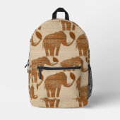 Elephant Tribal Kunstontwerp Bedrukte Rugzak (Voorkant)