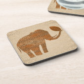 Elephant Tribal Kunstontwerp Bier Onderzetter (Linkerzijde)