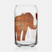 Elephant Tribal Kunstontwerp Blikvorm Glas (Achterkant)