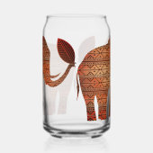 Elephant Tribal Kunstontwerp Blikvorm Glas (Rechts)