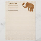 Elephant Tribal Kunstontwerp Briefhoofd (Voorkant)