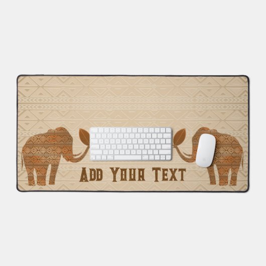 Elephant Tribal Kunstontwerp Bureaumat (Keyboard & Muis)