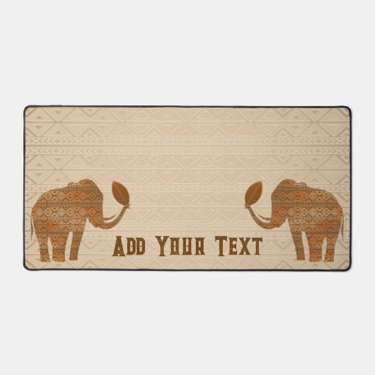 Elephant Tribal Kunstontwerp Bureaumat (Voorkant)
