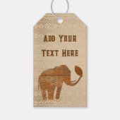 Elephant Tribal Kunstontwerp Cadeaulabel (Voorkant)