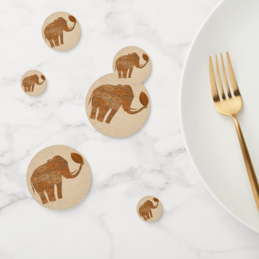 Elephant Tribal Kunstontwerp Confetti (Groep)