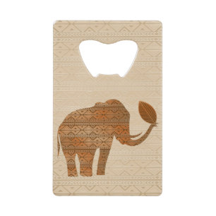 Elephant Tribal Kunstontwerp Creditkaart Flessenopener