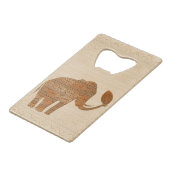 Elephant Tribal Kunstontwerp Creditkaart Flessenopener (Voorkant Gekanteld)