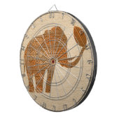 Elephant Tribal Kunstontwerp Dartbord (Voorkant Rechts)