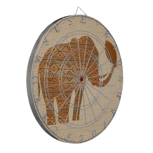 Elephant Tribal Kunstontwerp Dartbord (Voorkant Links)