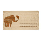 Elephant Tribal Kunstontwerp Etiket (Voorkant)