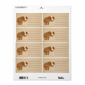 Elephant Tribal Kunstontwerp Etiket (Full Sheet)