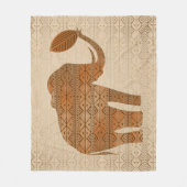Elephant Tribal Kunstontwerp Fleece Deken (Voorkant)