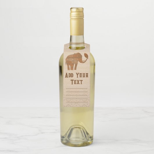 Elephant Tribal Kunstontwerp Flessenhanger (Op fles)