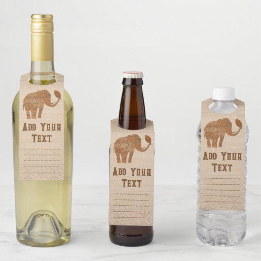 Elephant Tribal Kunstontwerp Flessenhanger (In situ)