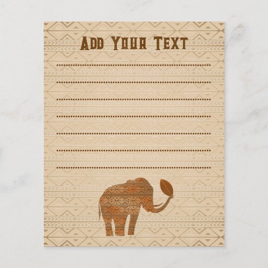 Elephant Tribal Kunstontwerp Flyer (Achterkant)