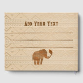 Elephant Tribal Kunstontwerp Gastenboek (Achterkant)