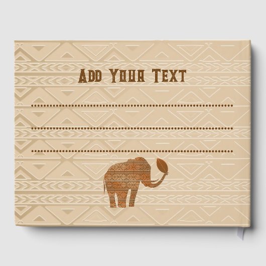 Elephant Tribal Kunstontwerp Gastenboek (Achterkant)