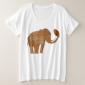 Elephant Tribal Kunstontwerp Grote Maat T-shirt (Design voorkant)