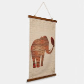 Elephant Tribal Kunstontwerp Hangend Wandkleed (Gebogen)
