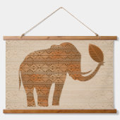 Elephant Tribal Kunstontwerp Hangend Wandkleed (Voorkant)