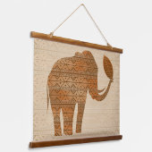 Elephant Tribal Kunstontwerp Hangend Wandkleed (Gebogen)