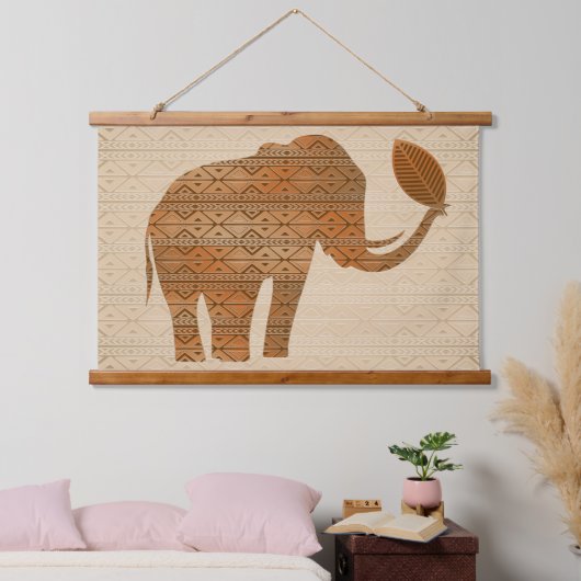 Elephant Tribal Kunstontwerp Hangend Wandkleed (Slaapkamer)