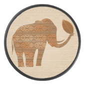 Elephant Tribal Kunstontwerp Hockey Puck (Voorkant)