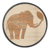 Elephant Tribal Kunstontwerp Hockey Puck (Voorkant)