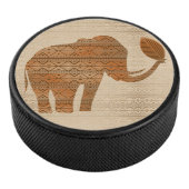 Elephant Tribal Kunstontwerp Hockey Puck (3/4)