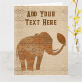 Elephant Tribal Kunstontwerp Kaart (Gele Bloem)