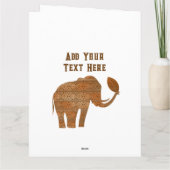 Elephant Tribal Kunstontwerp Kaart (Achterkant)