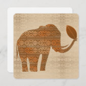 Elephant Tribal Kunstontwerp Kaart (Voorkant / Achterkant)