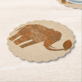 Elephant Tribal Kunstontwerp Kartonnen Onderzetters (Gekanteld)