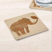 Elephant Tribal Kunstontwerp Kartonnen Onderzetters (Schuin)