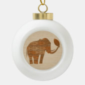 Elephant Tribal Kunstontwerp Keramische Bal Ornament (Voorkant)