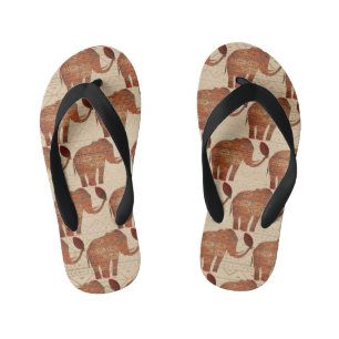 Elephant Tribal Kunstontwerp Kinder Teenslippers