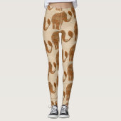 Elephant Tribal Kunstontwerp Leggings (Voorkant)