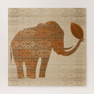 Elephant Tribal Kunstontwerp Legpuzzel