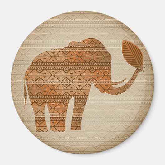Elephant Tribal Kunstontwerp Magneet (Voorkant)