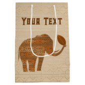 Elephant Tribal Kunstontwerp Medium Cadeauzakje (Achterkant)