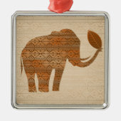 Elephant Tribal Kunstontwerp Metalen Ornament (Voorkant)